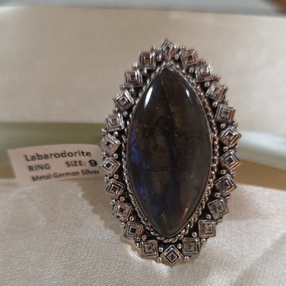 German silver Jewelry - Labradorite Silver Ring